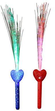 Classic Line 0042-125 - LED Leuchtwedel Herz, 1 Stück, Länge 40 cm, 2 Farben sortiert, Beleuchtung, Festival