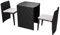 vidaXL Bistroset 3-TLG. mit Auflagen Balkonset Sitzgruppe Gartenmöbel Balkonmöbel Gartenset Garnitur Tisch Stühle Poly Rattan Schwarz