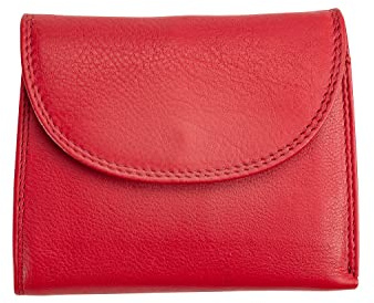 Josephine Osthoff Geldbörse Damen Leder Gross Portemonnaie KleinGeldbörse Herren Kreditkartenetui Münzbörse Geldbeutel mit Münzfach echt Leder RFID-Schutz (910), Farbe:Kirsche