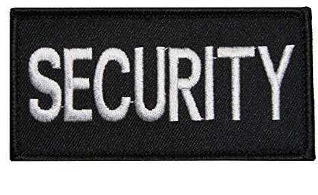 Erich Fritzsch KG Abzeichen Security Securitypatch Brust Gestickt Größe 10 x 5,2 cm Weiße Schrift auf Schwarzem Stoff