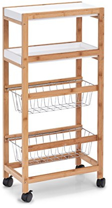 ZELLER PRESENT SCHÖNER LEBEN. PRAKTISCH WOHNEN. Nischen-Rollwagen, Bamboo/MDF