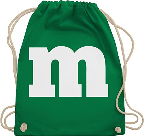 Shirtracer Turnbeutel Rucksack - & Fasching - Taschen - M Aufdruck Karneval I M&M Schokolinse I MM Fastnacht I Fasnacht I Fasnet - Unisize - Grün - wurftaschen karnevalsbeutel faschings m& beutel