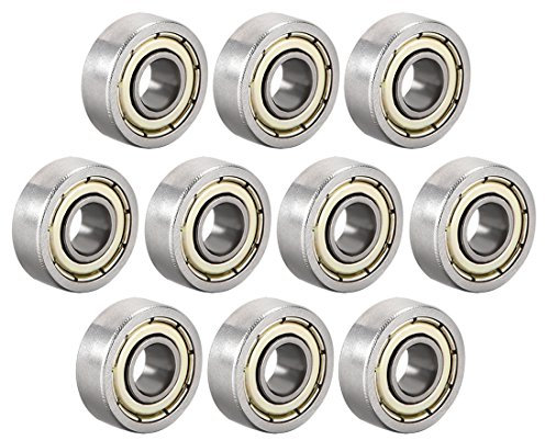 sourcing map 10 Stück 605ZZ Kugellager Doppelschild 5mmx14mmx5mm Kohlenstoffstahl Z1