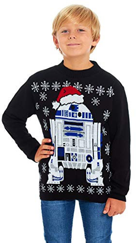 HSA Boys Girls Kids Children Unisex Christmas Xmas Knitted Novelty, Retro, Elf, Football Jumper Sweater R2D2 Star Wars Christmas Xmas 2018 Exclusively to Ltd for Ages 2-14 Years
