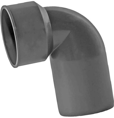 MegaHaustechnik HT Siphon Anschlußwinkel mit Aufnahme für Gummimanschette mit Außendurchmesser 40mm, Steck-Ende für Muffe DN40, Abwasser Abflußleitung Kunststoff grau Sifon