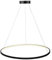 Kreis LED Pendelleuchte Modern Metall Acryl Aufgehängt Kronleuchter Verstellbar Insel Hängelampe Für Wohnzimmer Küche Schlafzimmer,Black+Warm White-40cm 25W