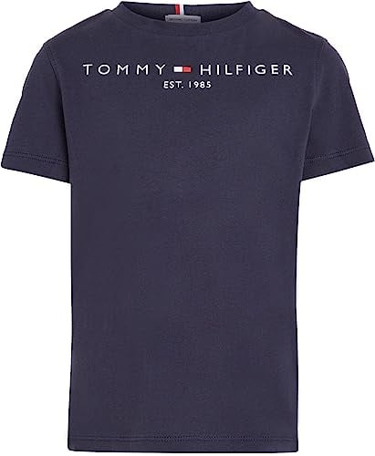 Tommy Hilfiger Kinder Unisex T-Shirt Kurzarm Essential Tee Rundhalsausschnitt, Blau (Twilight Navy), 5 Jahre