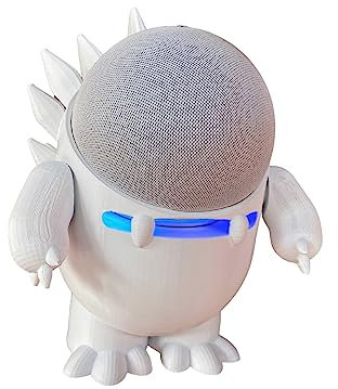 Splin Table Stand Holder Compatible with Alexa Smart Speaker Echo Dot (4th gen) -Amazon- Echosaurus (White)