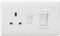 Knightsbridge CU8333N Curved Edge 45 A DP 13 A Switched Socket with Neon's, White