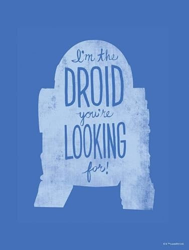 Komar Wandbild - Star Wars Silhouette Quotes R2D2 - Größe: 30 x 40 cm (ohne Rahmen) - Dekoration, Kinderzimmer, Poster, Kunstdruck