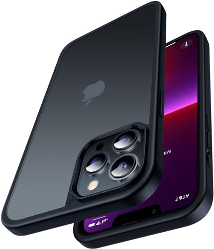 CASEKOO Matt Power für iPhone 13 Pro Hülle [TOP Militärschutz] Stoßfeste Kratzfeste Schutzhülle (Anti-Fingerabdruck) Dünne Griffige Mattierte Handyhülle iPhone 13 Pro Case Slim, Edel Schwarz