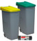 Denox PK3333 Pack Reciclaje Reciclo 85 litros Cerrado c/u: 170 litros totales, en 2 contenedores, en Colores Verde/Amarillo