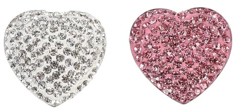 Uonlytech 2PCS Crystal Fridge Magnets Bling Bling Heart Shape Refrigerator Magnet Stainless Steel Magnet Decal For Kitchen Office School Home