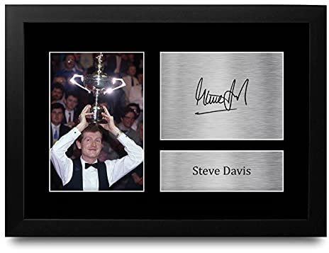HWC Trading FR A4 Steve Davis Snooker Geschenke Gedrucktes Signiertes Autogramm Foto für Fans von Snooker Memorabilien - A4 Framed