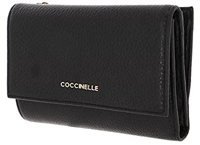 Coccinelle Metallic Soft Wallet Grainy Leather Noir