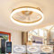 YUNLONG Ventilador de Techo con Luz y Mando a Distancia Silencioso dc Lampara Ventilador Sin Aspas Cristal Ventiladores Techo Modernos con Temporizador Regulable 6 Velocidades para Dormitorio,Dorado