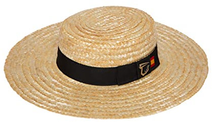 Sombrero Tipo cordobés. Fabricado a Mano en España. Sombrero Mujer Bandera de España. (as4, Numeric, Numeric_56, 56 cms.)
