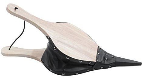 Soufflet de cheminée en bois soufflant Buse de coulée de soufflante Fonctionnement manuel Soufflet en Faux cuir résistant à la chaleur en bois massif durable Barbecue Camping Cheminée Briquet