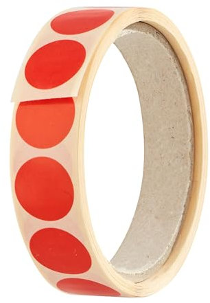 SPRINTIS Klebepunkte 20 mm, orange, 1000 Stück Markierungspunkte selbstklebend auf Rolle, Punkte Aufkleber aus Papier für Büro und Lager