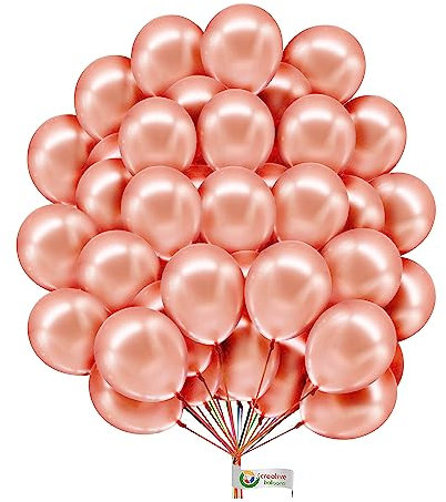 Rose-Gold Balloons 5 Inch Metallic Balloons Bright Colorful Round Balloons Mini Party Balloons for Birthday Wedding Festival Party Decorations Supplies Pack of 30