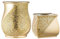 Zahari Home Sinatra Modernes Badzubehör-Set, Abfallkorb und Taschentuchbox, Champagner-Gold, moderne dekorative schöne Designs, Badezimmer-Dekor-Set für Zuhause, luxuriöses Bad-Set, Mosaikglas