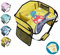 Amoilly Kids Travel Tray for Toddler Car Seat, Lap Travel Tray for Car Airplane, Car Trays for Kids Roadtrip Essentials with 15PC Trash Bag (Dinosaur Yellow)