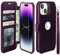 VANAVAGY Compatible with iPhone 15 Wallet Case,Rfid Flip Leather Cover with Wrist Supports Wireless Charging with Card Holder,[Glass Screen Protector and Camera Cover],Purple