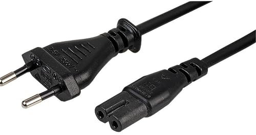 118Ink 2 Pin Mains Euro EU Power Socket Cable Fig.8 Figure 8 C7 AC Cable Copper Cable Compatible with Laptop Stereo CD Printer PS2 Black 1.5M