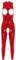 FEESHOW Frauen Lackleder Body Wetlook Catsuit Brust Und Schritt Offen Jumpsuit Latex Rubber Gummi Ganzanzug Party Clubwear A_Rot L
