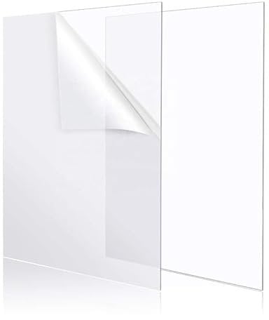 Alison Kingsgate Clear Acrylic Sheet Square 40x50cm - 1.2mm Transparent Sheets for Picture Frame 40 x 50 CM (15.7 x 19.7) Acrylic Perspex Replacement Sheet, Display Projects, Painting