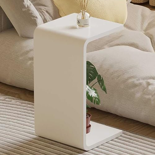 Gtzly Acryl Beistelltisch, U-FöRmiger Kleiner Beistelltisch, Transparenter Nachttisch, Badezimmerhocker, Couchtisch for Schlafzimmer Und Wohnzimmer (Color : Wit, Size : 30 * 30 * 65cm/12 * 12 * 26in)
