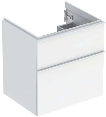 Geberit iCon Unterschrank für Waschtisch, 2 Schubladen, 59,2x61,5x47,6 cm, 502303, 502.303.01.1, Farbe: weiß/lackiert hochglänzend