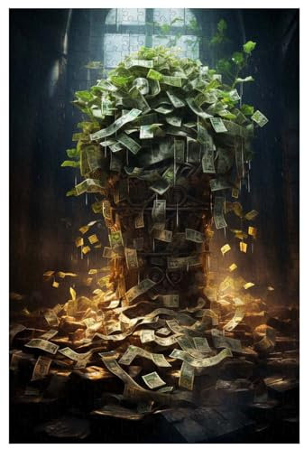 Puzzle für Erwachsene, 1000 Teile, aus Holz, für Fantasy Money Tree, Dollars (B ; 1000)
