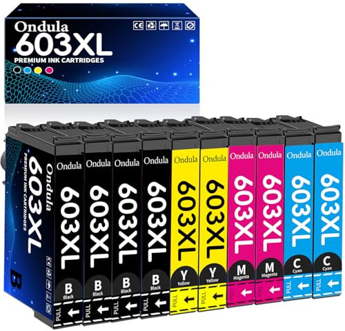 Ondula 603XL Druckerpatronen Kompatibel für Epson 603 XL Multipack Patronen für Expression Home XP-3100 XP-2105 XP-2100 XP-3105 XP-4100 XP-4105, Workforce WF-2810 WF-2830 WF-2835 WF-2850 (10er-Pack)