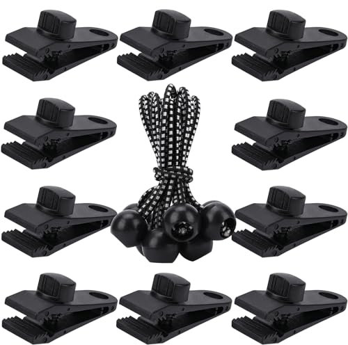 Axlksia Tarp Clips Heavy Duty Lock Grip, 20 Pack Tarp Clamps, Shade Cloth Clips Fasteners, Pool Awning Cover Bungee Cords Clips, Car Cover Clamp