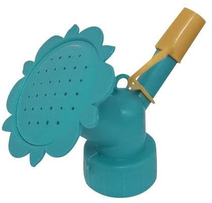 2in1 Watering Top Sprinkling,Head Bottle Top Sprinkler for Plastic Bottles Watering Bottle Sprinkler with Double Heads, Stream & Spray Nozzles for Garden Irrigation Seed Seedling (Blue)