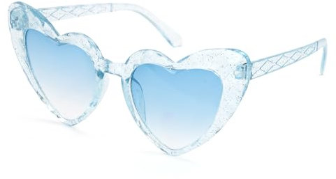 CHEERYMAGIC Heart Shaped Sunglasses,70s Vintage Love Heart Sunglasses For Women,Cat Eye Ladies Fashion Retro Eyeglasses UV400 Protection Vintage Eyewear for Summer Party Bridal Shower A9BLFAXMJ (Blue)