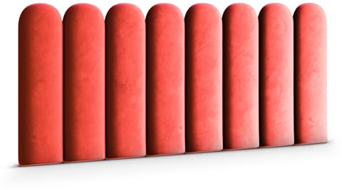 Muralo Wandkissen Gepolstert, Magic Velvet, Wandpolster - 30x100 cm, Rot | Wandpaneel, ideal als Bettkopfteil oder Lendenkissen - für Schlafzimmer und Wohnzimmer, einfache Anbringung mit Montagekleber