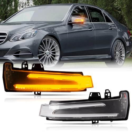 POPMOTORZ LED Spiegelblinker mit Canbus Fehlerfrei 2835 SMD für Mercedes. Benz A Class W176 B Class W246 E Class W212 C Class W204 CLA Class C117 GLA Class X156 GLK Class X204 S Class W221, 2 Stück
