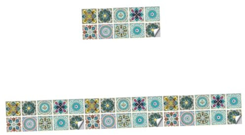 40 Blätter Simulierte Fliesenaufkleber Zeitaufkleber Für Die Wand Aufkleber Für Küchenfliesen Küchenöl-aufkleber Wandaufkleber Küchenaufkleber Für Wände Mandala-wandtattoo Pvc HOMSFOU
