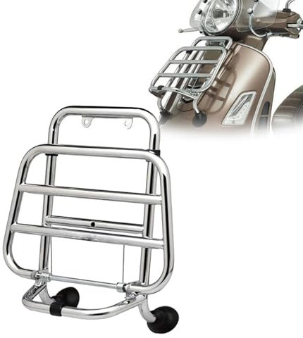 EYNLDS Porte-Bagages Avant en Acier Inoxydable Noir pour Vespa GTS 300 ABS 2014-2018 2015 2016 2017