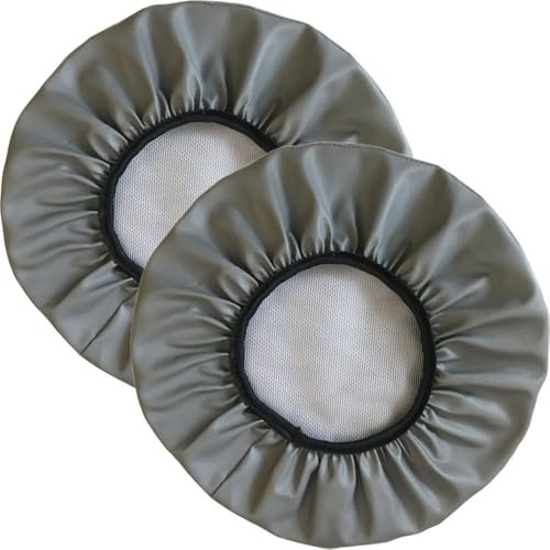 Hockerbezug Rund 2 Stück wasserdichte Bezug Für Barhocker Stuhlhussen PU Sitzkissen Bürostuhl Hocker Bezug Sitzkissenbezug Für Esszimmerstühle Runder Hocker(Dark Gray,33x33 cm Set of 2)
