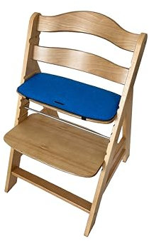 Sitzkissen Hochstuhl kompatibel mit Hauck Hochstuhl Filz Sitzpolster Kissen Sitzauflage Stuhl Polster Auflage Kinder Zubehör für Kinderstuhl | Blau/Grau