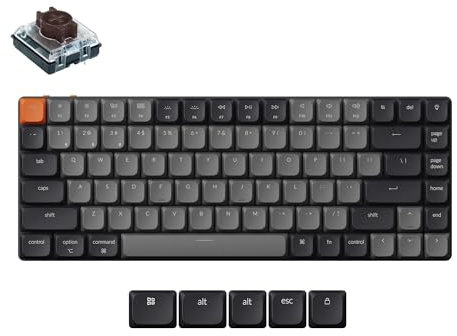 Keychron K3 Versión 3 Teclado mecánico inalámbrico, Bluetooth/USB-C, LED Blanco, macros programables QMK/Via, ABS keycaps, para Mac/Windows, Low Profile 2.0 Brown Switch