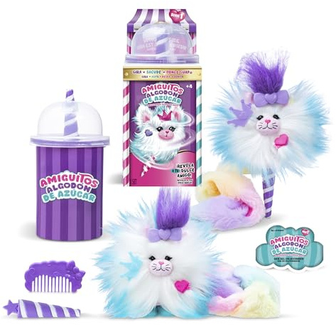 Bizak Amiguitos de Algodón de Azúcar, Peluches de Animales con Olor, unboxing de algodón de azúcar y Accesorios para intercambiar, Modelo Sorpresa (64120002)