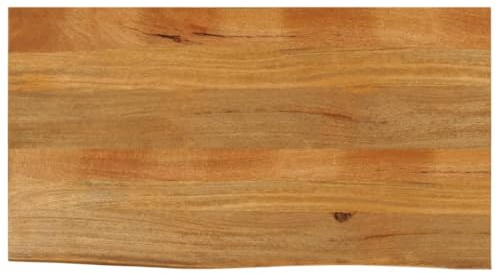 Myheimly Tischplatte, Holzplatte mit Baumkante, Massivholzplatte für Esstisch Couchtisch, Ersatztischplatte, Eiche,massives Mangoholz,110 x 60 x 2.5 cm