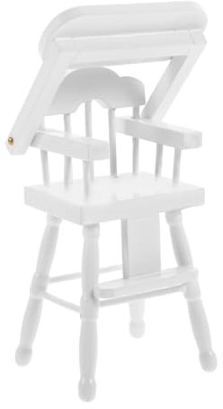 KICHOUSE Miniatur Hochstuhl Für Puppenhaus Hochstuhl Möbel Dekorativer Tischstuhl Aus Holz Realistische Nachbildung Für Kinderzimmer Und Puppenhauszubehör