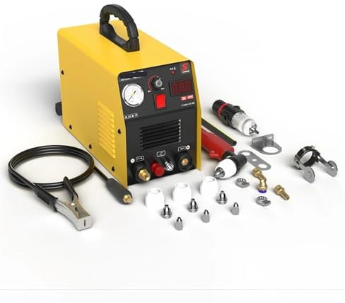 ZQJYMXY Portable Air Plasma Cutter, Welder, Plasma Cutter 55P Amp HF IGBT Inverter with Accessories 12MM Metal Clean Cutting, Large LED Digital