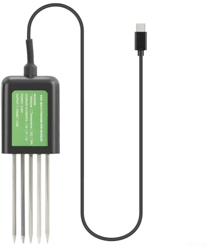 HOHOVYVY 7-in-1 USB Bodensensor Bodenfeuchte PH-Wert Temperatur NPK Nährstoff Messgerät Für Pflanzen Gartenbau