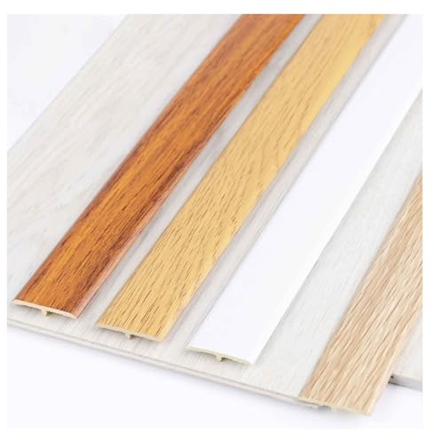PVC Türschwellen Leiste, Flache Trennleiste, Boden Höhenausgleich Abdeckleiste, Holzmaserung, Zum Verbinden Von Bodenlücken, Schwellen, Fliesen, Laminat(White-beige)